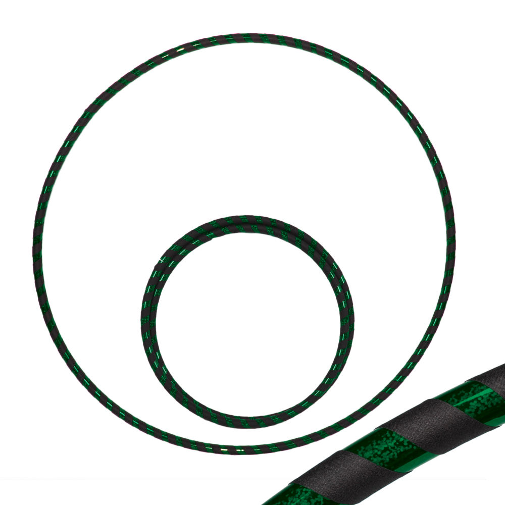 Zirkusladen-Hoop, 90cm, schwarz / grün-glitzer